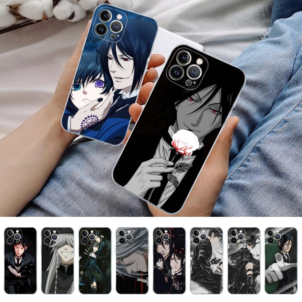 Black Butler Anime Phone Case For iPhone 13 14 Pro Max XS XR 12 11 Pro 13 Mini 6 7 8 Plus Clear Back Cover Capa