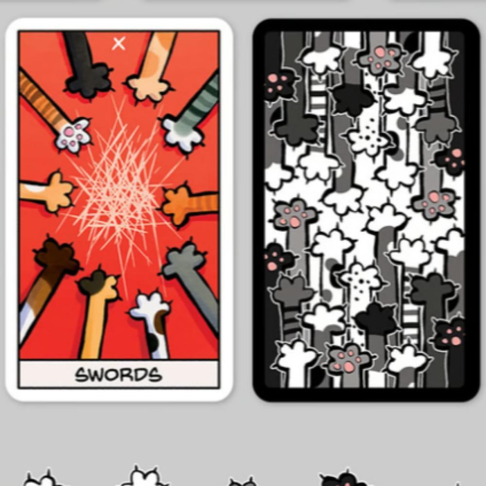 Catomancy Tarot Soft Cat Paws A Complete 78 Tarot Deck From Your Personal CATOMANCER 10.3*6cm