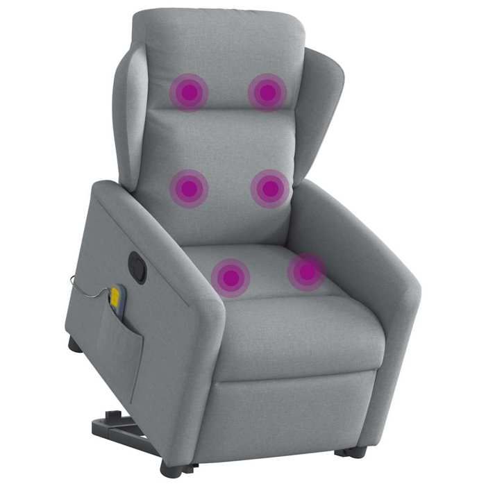 VidaXL Reclining Massage Armchair Light Grey Fabric 3303144