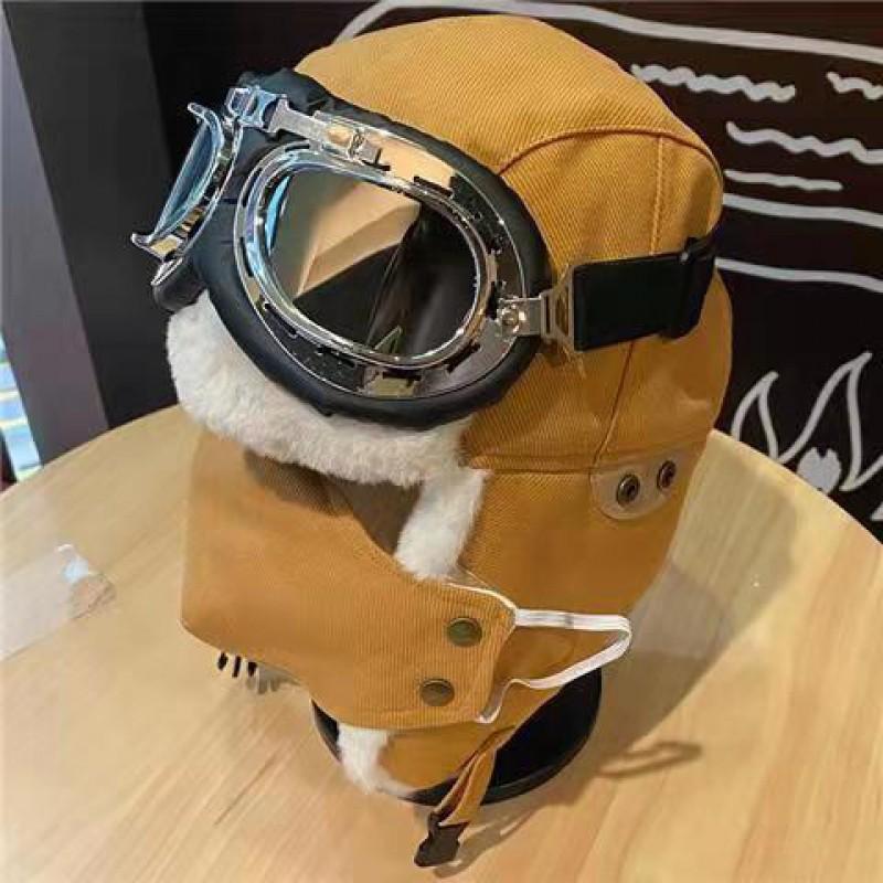 Unisex Winter Warm Fleece-Lined Aviator Beanie Hat With Neck Cover Windproof Riding Cap Cold Weather Outdoor Use