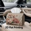1pc, 2D Flat Printing, Tissue Box Peony Flower Pattern Printed Tissue Box, Durable Decorative Storage Box for Kitchen And Living Room, Dispenser for H