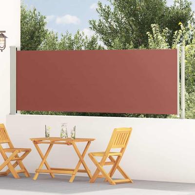 Vidaxl Retractable Side Awning for Terrace, 117 X 600 Cm, Brown