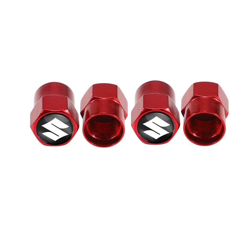 4Pcs Metal Car Tire Valve Core Cap Wheel Valve Cover For Suzuki Swift Jimny Ignis Alto SX4 Splash Baleno Vitara Swace Auto Parts