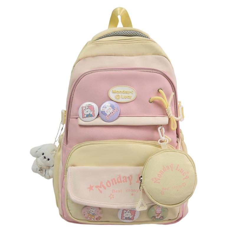 Cute niche small fresh junior high school students large capacity schoolbag high school students fashion leisure trend foreign style backpack