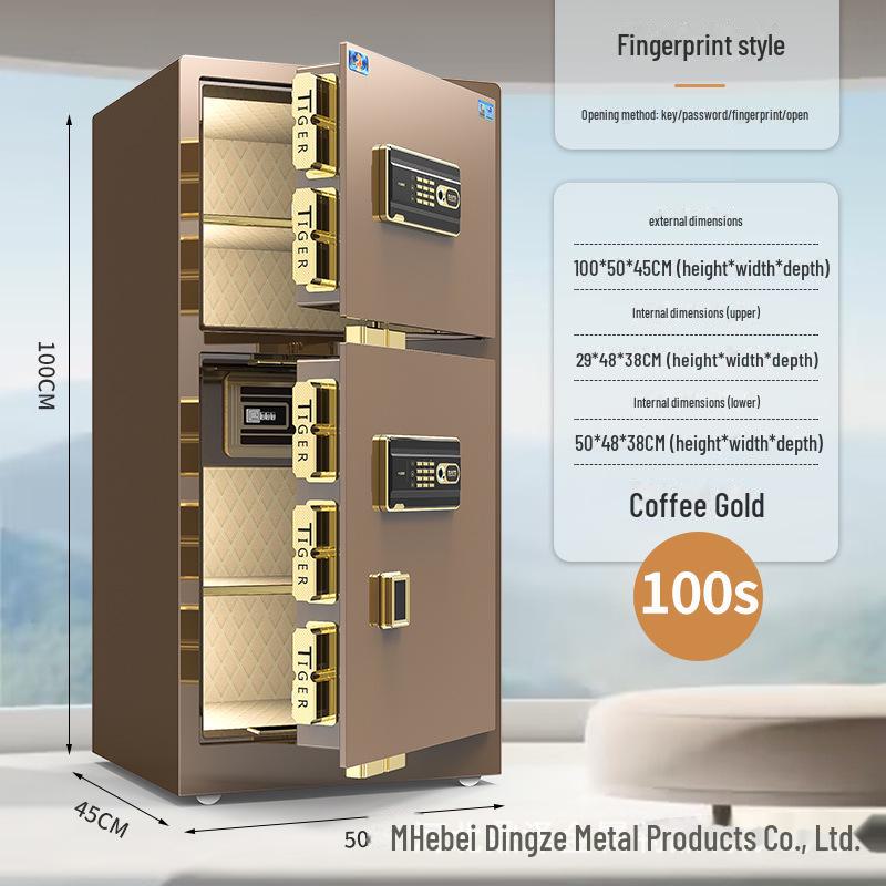 Tiger Brand All-Steel Fingerprint Safe for Home/Office - Anti-Theft Small Safe Deposit Box