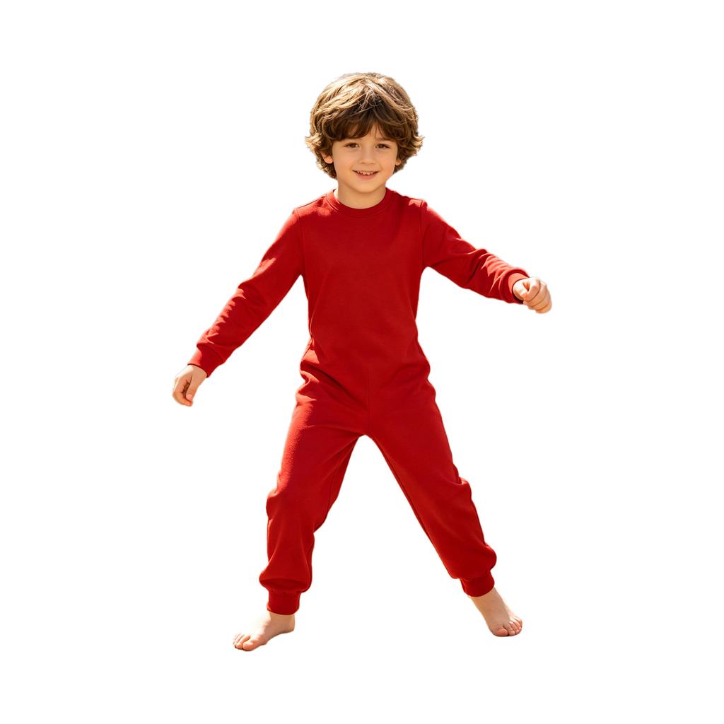 3Pcs Unisex Kids Cotton Jumpsuit Round Neck Long Sleeve Back Invisible Zipper Special Needs Adaptive Clothing for Boys Girls