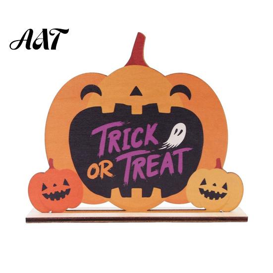 Decorative Fall Table Sign Halloween Wooden Sign, Cute Pumpkin Boo Ghost Holiday Window Display Ornament Tabletop Centerpiece for Indoor Mantel