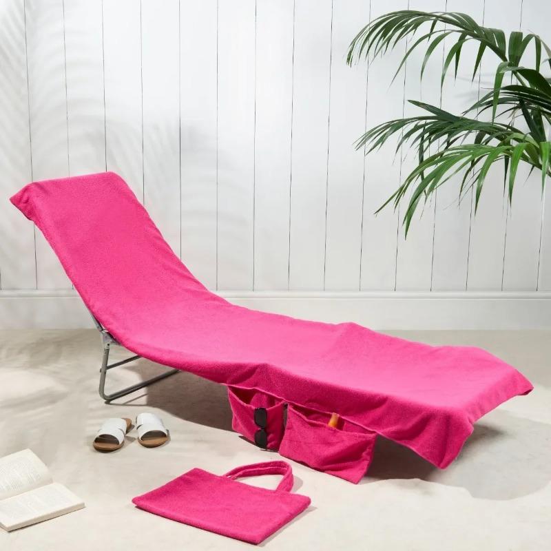 Outdoor Printed Beach Chair Cover Microfiber Towel Cloth Recliner Case Soft Absorbent Sun Lounger Bed Protector for Beach Chair