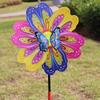 Colorful 3D Butterfly Wind Spinner - 20.86in Plastic Windmill Toy for Outdoor Garden Party Decoration, No Battery Needed