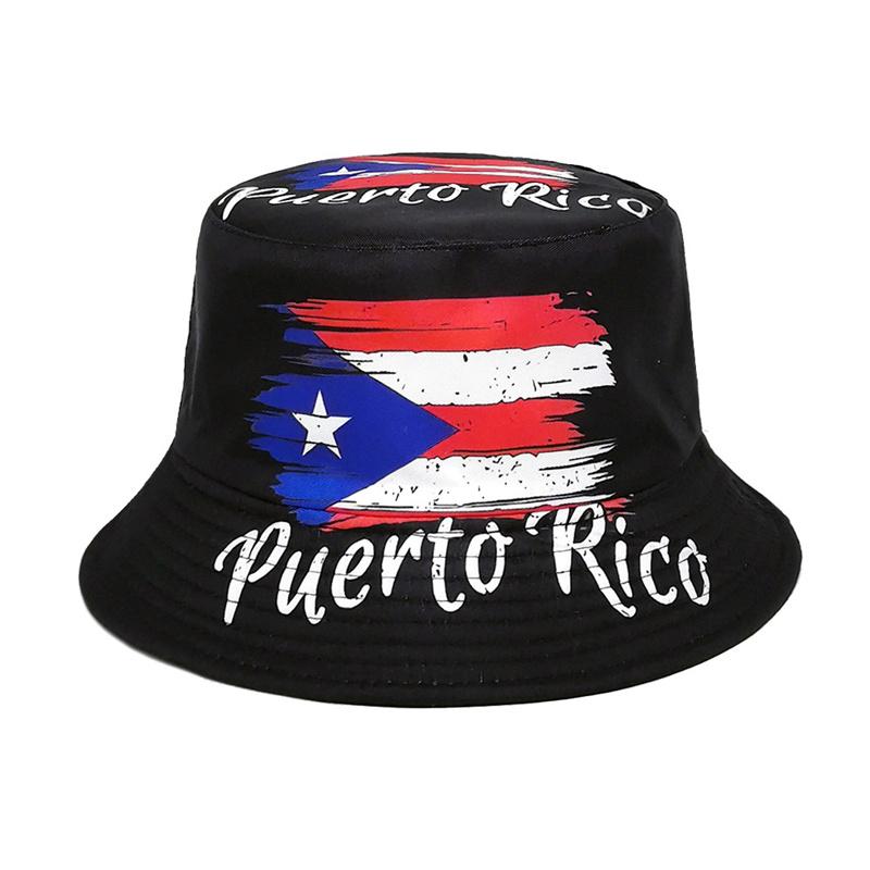 Custom All Over Print Full Pattern Reversible Double Sided Bucket Hat Puerto Rico Flag Printing Adults
