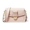 Jessie Letter LOGO Flip Solid Color Commuter Cowhide Artificial Leather Crossbody Bag Shoulder Bag Women's Cherry Blossom Pink