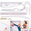 7/9 Stück Nählineal Set Französische Kurve Transparentes Lineal Musterhersteller Designer Schneider DIY Kleidungsstückherstellung Messwerkzeuge