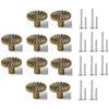10 Pack Gold Cabinet Knobs, Zinc Alloy Drawer Knobs Kitchen, Retro Brushed Dresser Knobs Round Hardware Handles Knobs for Kitchen Bathroom Cupboard.