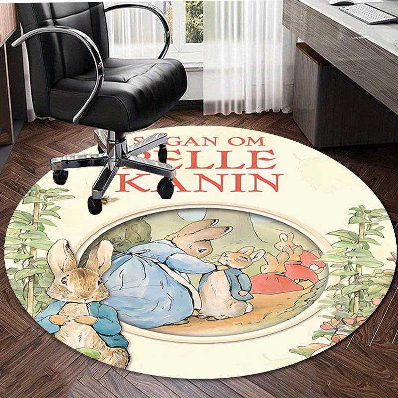 1pc Peter Rabbit2 Design Printed Area Round Carpet for Bedroom Living Room Home Decor Rugs Mat Non Slip Mat Rug for Bedside