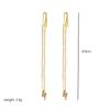 18k Gold Plated Chain Earring Dainty Star Moon Strip Drop Dangle  Stainless Steel Long Threader Earring For Women
