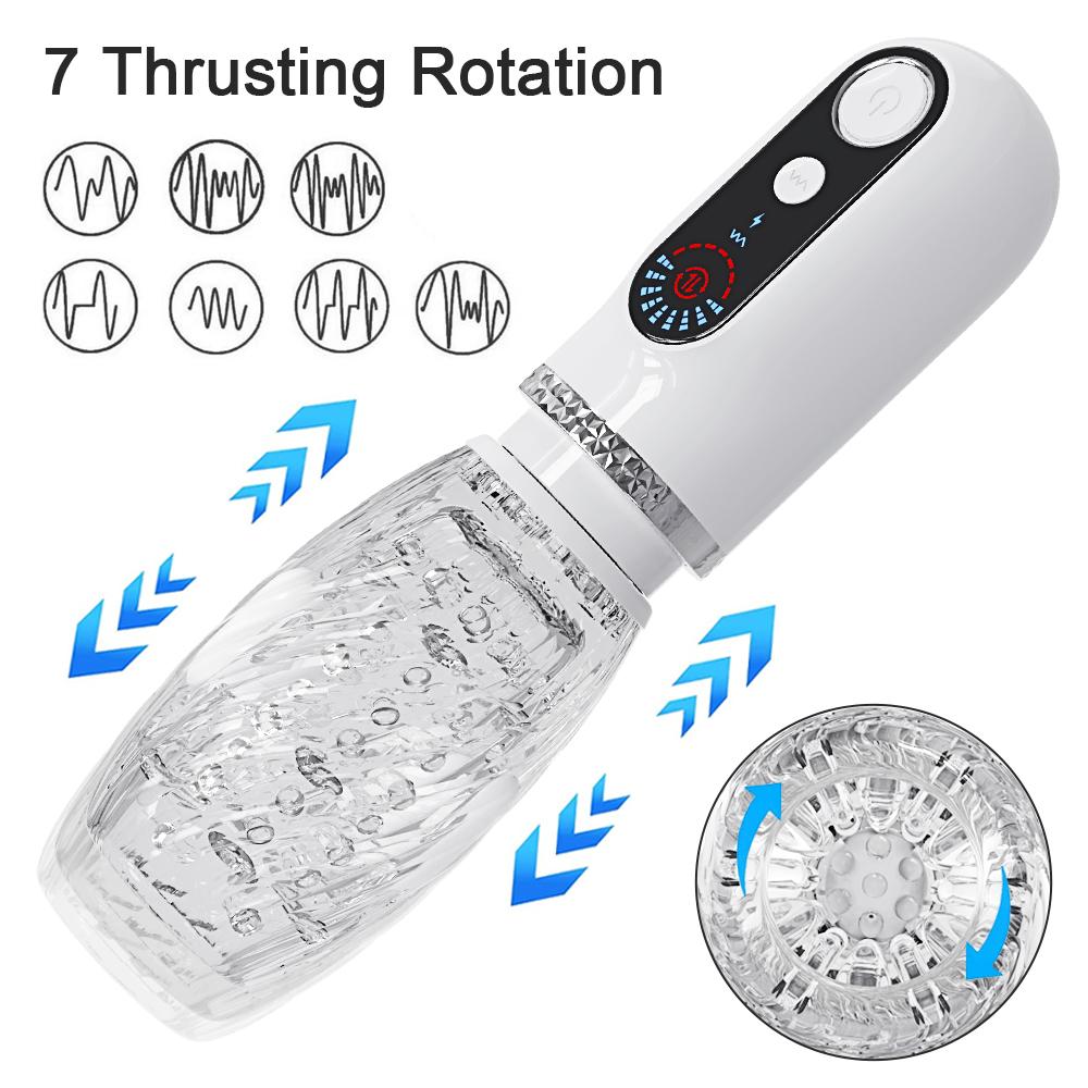 Automatic Masturbator For Men Telescopic Rotating Vibrating Blowjob Vagina Masturbation Cup Sex Toys For Male Adult Goods