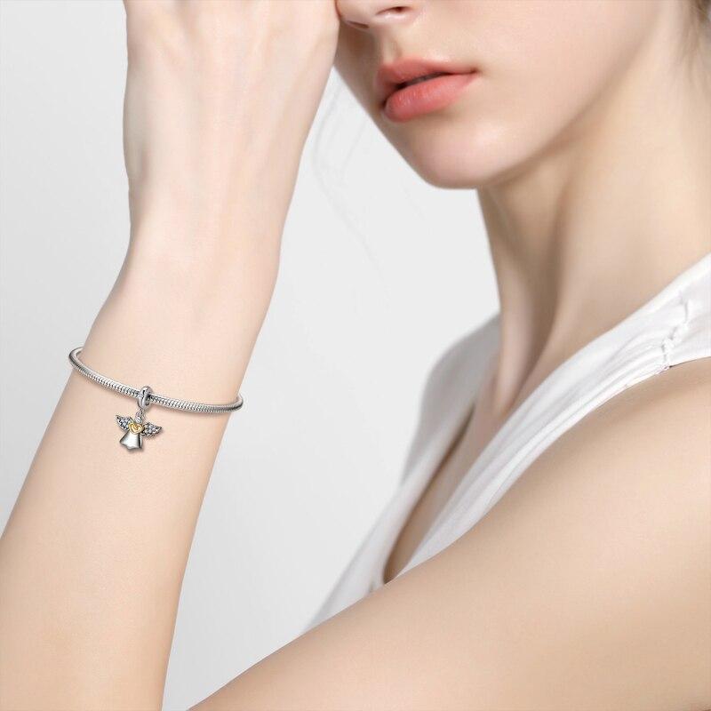 Sale Angel With Wings Heart Charms Pendants For Jewelry Making Pendants Fit Original Charm European Bracelets Gifts