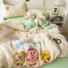 Class A Ins Pure Washed Cotton Bedding Four-Piece Set Quilt Cover Quilt Cover Bed Sheet Person Student Dormitory Three-Piece Set