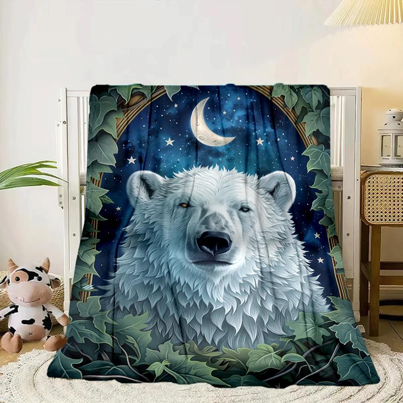Autumnal Bear Family Scene Blanket Flannel Blanket Throw Blanket Sofa Cover Blanket Soft Premium Blanket Picnic Blanket Tv Blanket Gifts