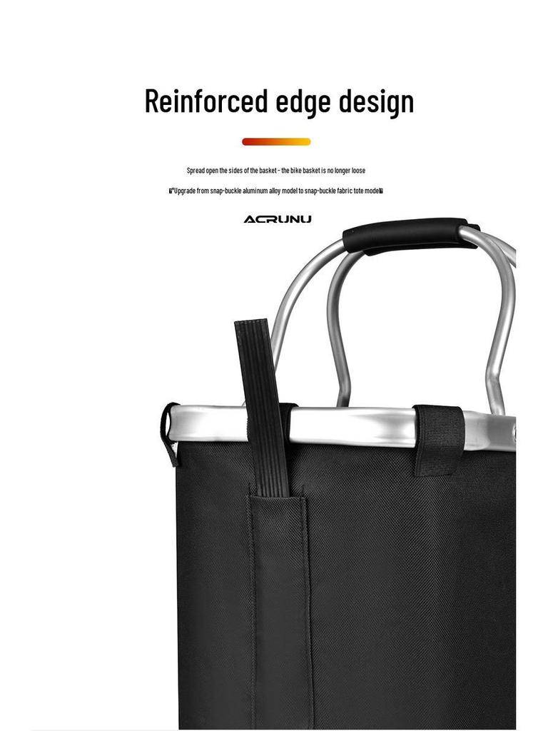ACRUNU Waterproof Front Basket for Mountain Bike & Electric Scooter - Commuting Foldable Aluminum Alloy Handheld Basket