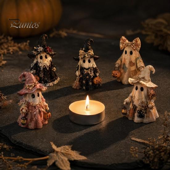 Halloween Gift Calendar Advent Calendar, 24 Days Ghost Countdown with Themed Collectible Figures, Holiday Gifts for Kids Boys Girls Toddlers Reusable