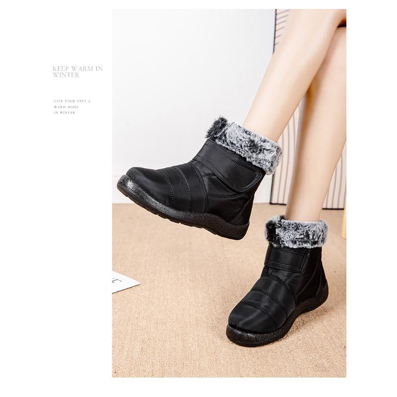 Warm Women's Snow Boots with Velcro Closure Waterproof Oversized Women's Boots Casual Women's Footwear