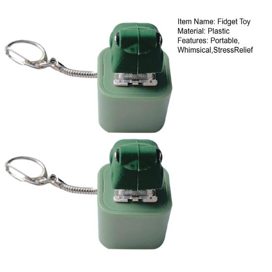 Frog Croaking Fidget Toy Keychain with Colorful Lights Rechargeable Stress Reliever for Anxiety Sensory Fun Adult Animal Sound Button Toy