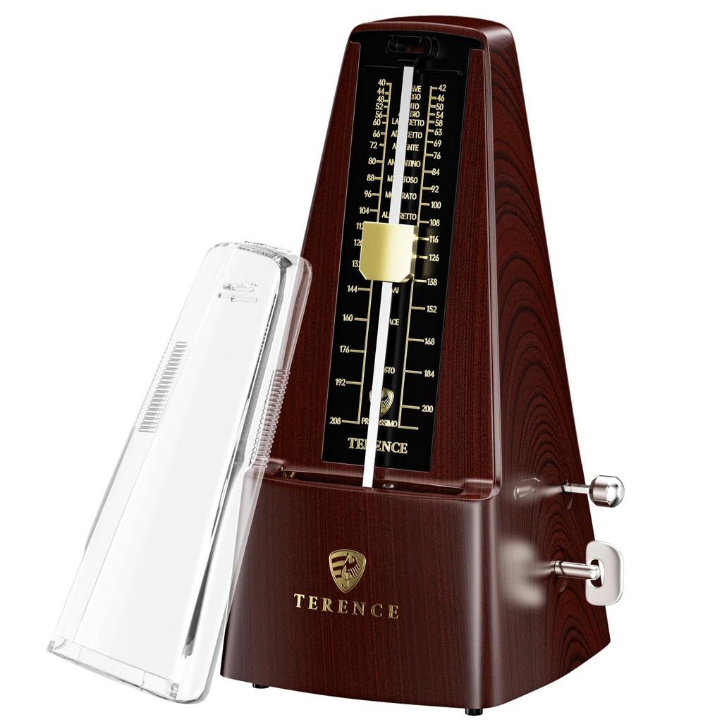 TERENCE TM2 Rosewood Pendulum Metronome, High-Precision Mechanical Metronome for Beginners, Compact, Loud Sound, Metal Core Design, Standard Size,