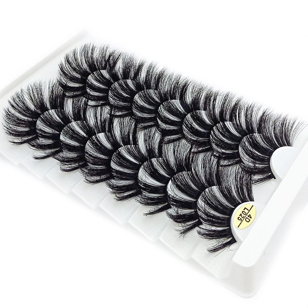 Woman' Fashion Handmade Wispy Fluffy False Eyelashes 25mm Lashes 4D Mink Hair Eyelash Extension