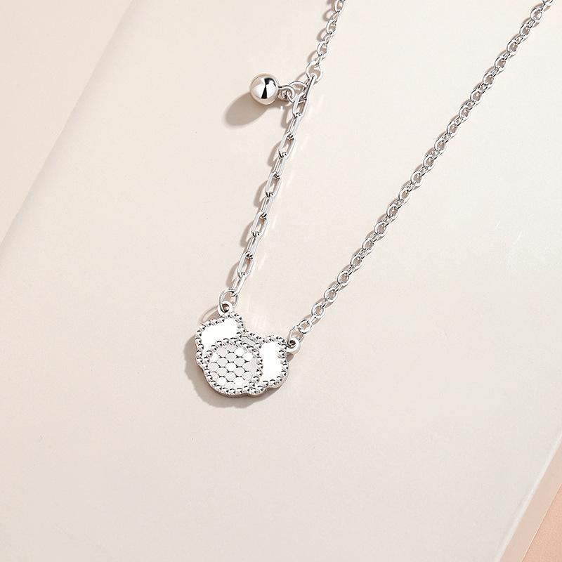 Jiskřivý bezpečnostní náhrdelník s pojistkou Dámský lehký luxusní niche design Klíční kostní řetízek