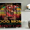 Vintage Rockin The Dog Mom Shower Curtain Hipster Decor For Your Bathroom With Red Glasses Polka Dot Bandana