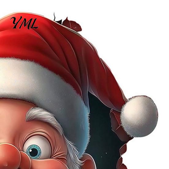 Durable Festive Home Accessories Funny Santa Toilet Sticker, Christmas Lid Decal, Self-Adhesive, 3D Merry Decor Hole Waterproof PVC Wall Sticker
