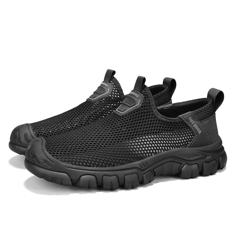 2025 sandals men's new summer wear casual sports mesh bag head mesh shoes men's summer hollow shoes