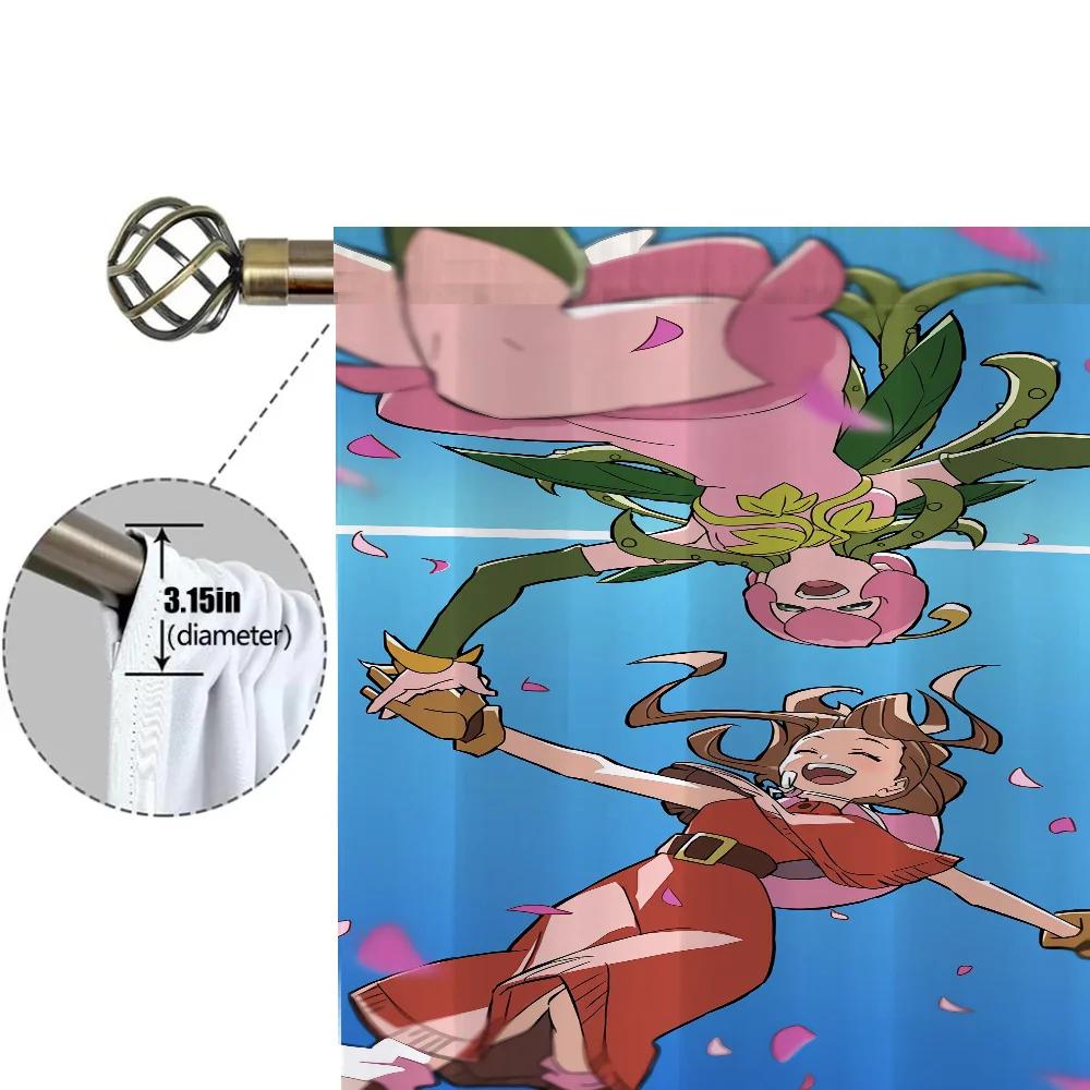 Heminredning Köksgardiner för Vardagsrum 2 Delar Mörkläggningsgardiner Dörrgardin D-digimon Sovrumsdekoration Avskärmning