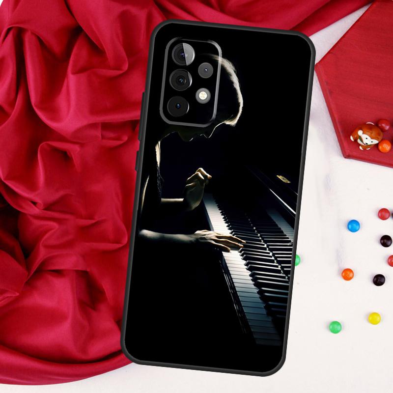 Piano Keys Keyboard design For Samsung Galaxy A15 A55 A53 A33 A35 A22 A32 A52 A54 A34 A14 A56 A36 A26 A16 A05 A06 Case