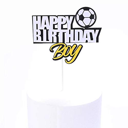Happy Birthday Cake Topper, Soccer Ball, Boy, 6-Piece Set
