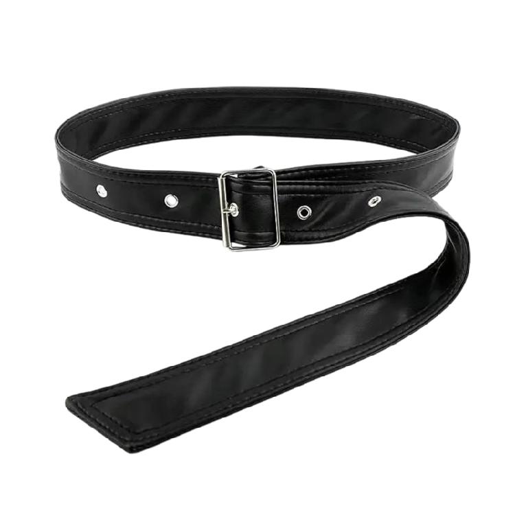 

Modern Black PU Belt Adjustable Waistband For Adults Teens Unisex Lightweight Comfortab;e Everyday Essential 1