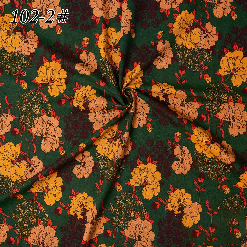 145x100cm Cotton Linen Small Floral Printed Fabric For Women's Clothing, Decorative Fabric DIY Handmade Sewing Cloth Fabric