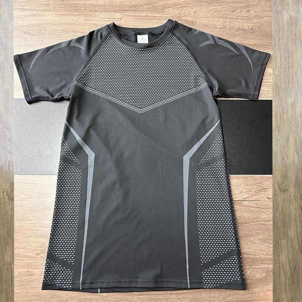 YOUNGAL Men's Fitness Training Shirt: Breathable, Sweat-Absorbent, Long/Short Sleeve Options