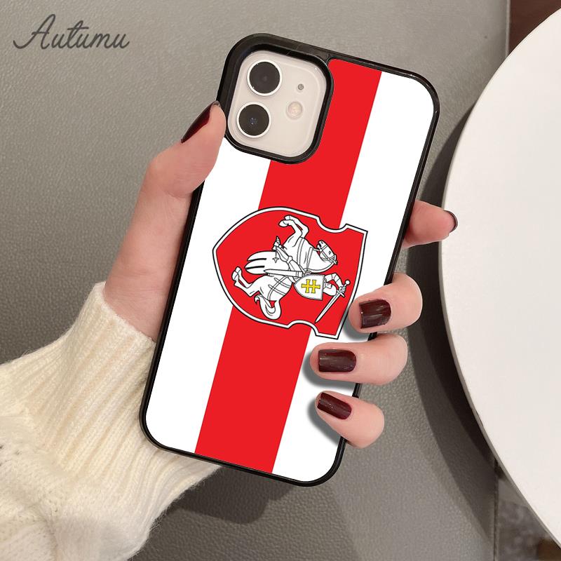 Etui na telefon z herbem flagi Białorusi na iPhone'a 11 12 13 14 Pro Max mini XR XS SE 2020 6S 7 8 Plus Samsung Galaxy S21 S22