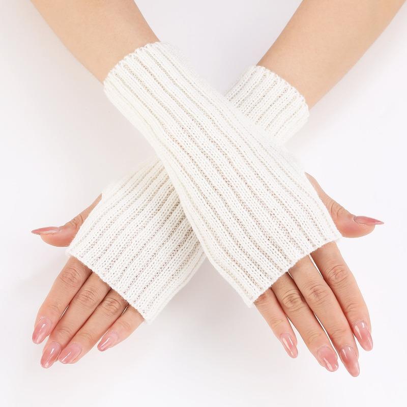 Botvotee Y2k Accessories Sleeves for Women Arm Warmers Winter Knit Fingerless Gloves Warm Free Shipping Half Finger Arm Guard