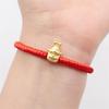 Zodiac Red Rope Diamond Knot Bracelet with Beads and Peace Buckle for Couples