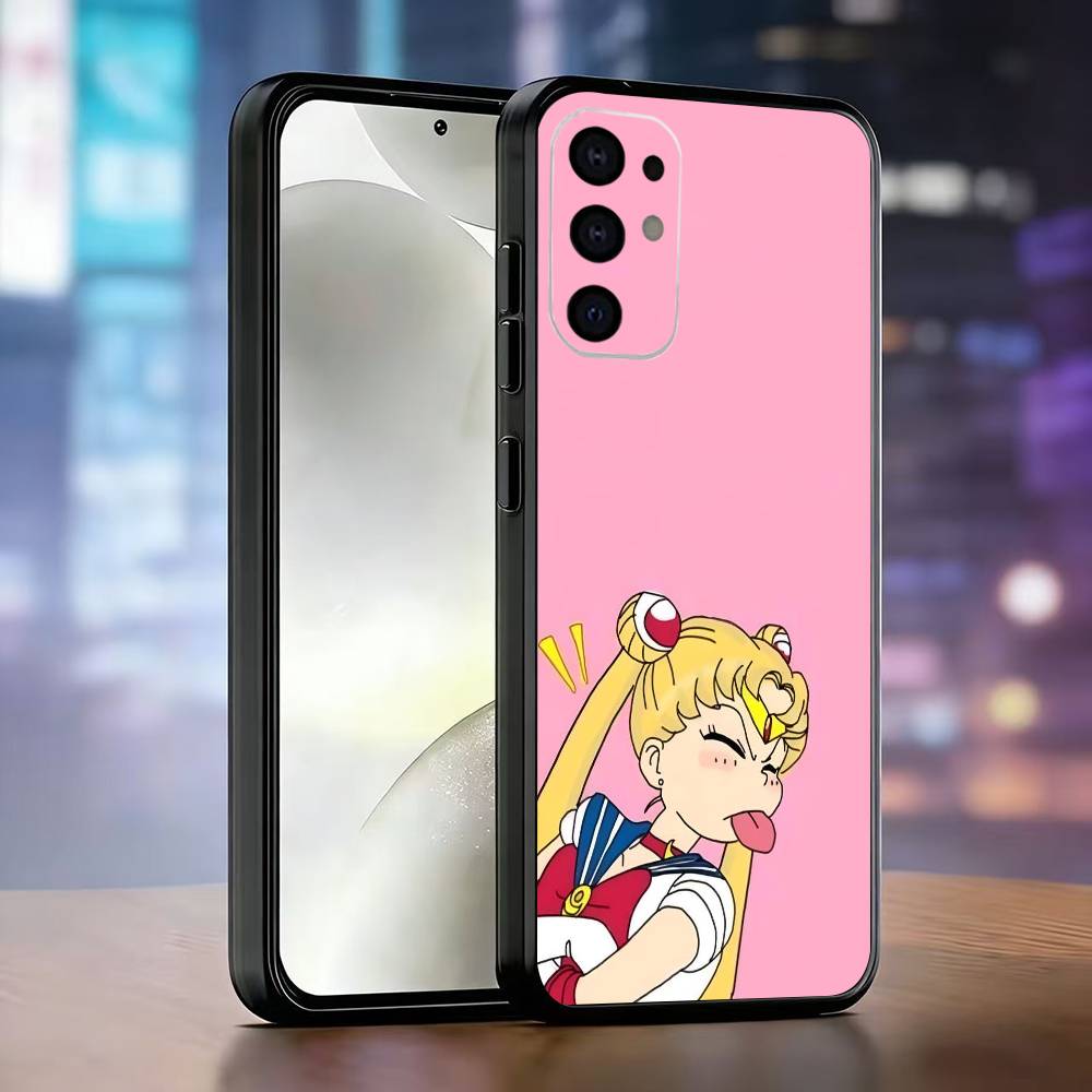 Cartoon S-Sailor M-Moons Phone Case For Samsung S25,S24,S21,S22,S23,S30,Ultra,S20,Plus,Fe,Soft Silicone Black Cover