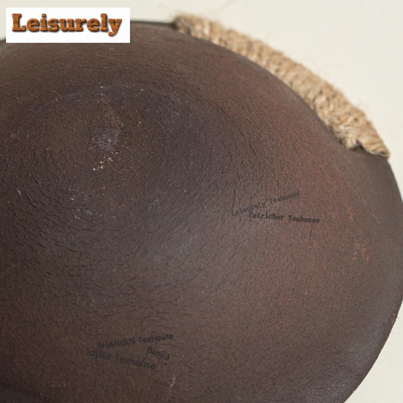 Double-ear Roasting Bowl Coarse Pottery Tea Roaster Aroma Enhancer Ceramic Porcelain Plate Tea Set Craft Ornaments Accessories
