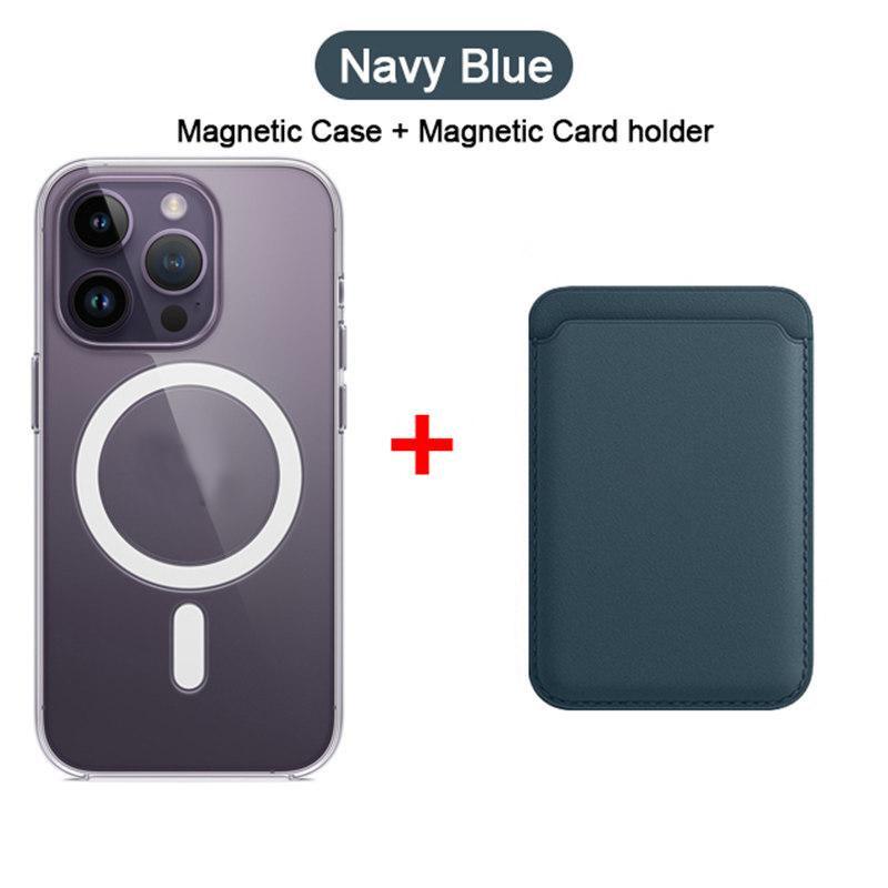 2in1 For Magsafe Card Holder Wallet Magnetic Case For iPhone 16 15 14 13 12 11 Pro XS Max X XR Wireless Charging Accessories
