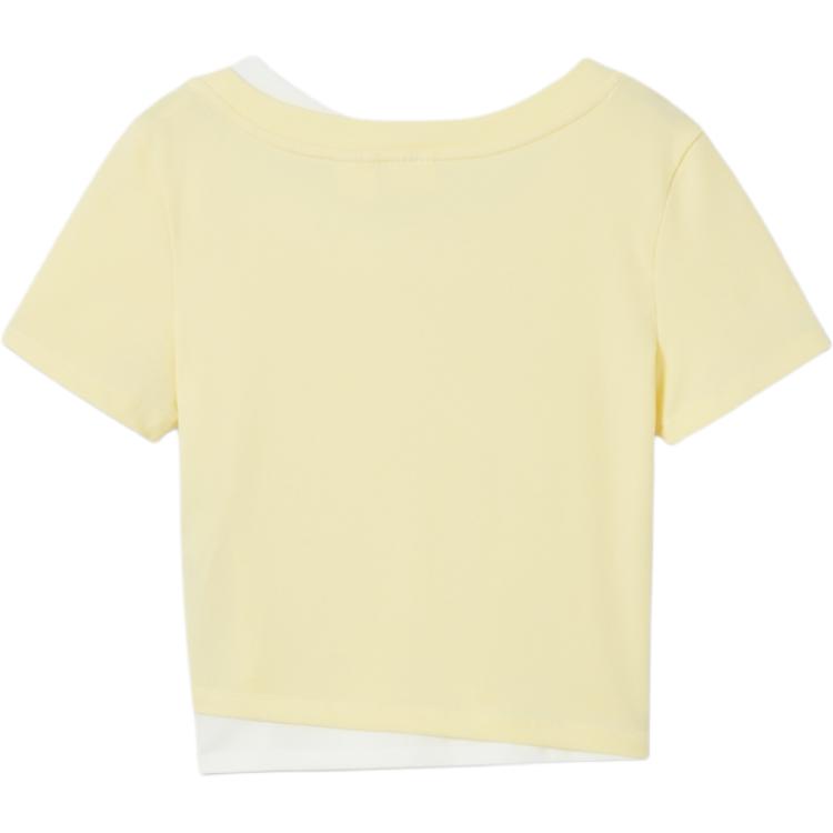 Levis Comfortable Simple Spliced Knit Casual Round Neck Short Sleeve T-Shirt Women Tops 003SL-0000