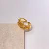 Goldener geflochtener offener Ring für Damen - Japanisches & Koreanisches Modeaccessoire