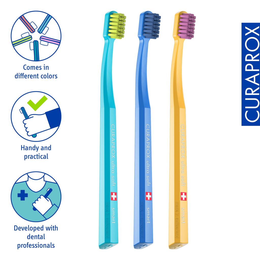 Curaprox 7600 Smart CS 3 brushes x 3 packs brushes toothbrush, (9 total) [Used]