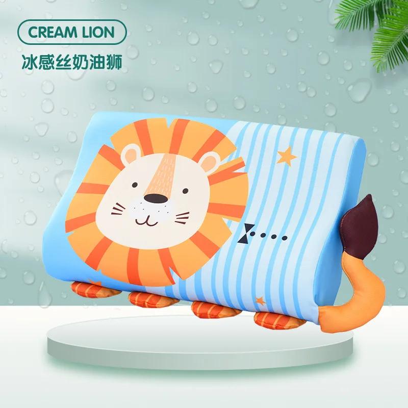 Four Seasons Baby Pillow Toddler Foam Bed Pillow Breathable Slow Rebound Baby Cartoon Neck Nursing Pillow Travel Cushion Bedding