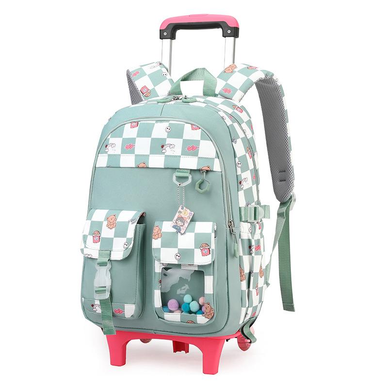 Zaino Scolastico per Bambini Zaino Cartone Animato per Studenti con Ruote Borsa Porta Libri Carina Zaino Scolastico su Ruote per Bambine Bambini Zaini con Ruote